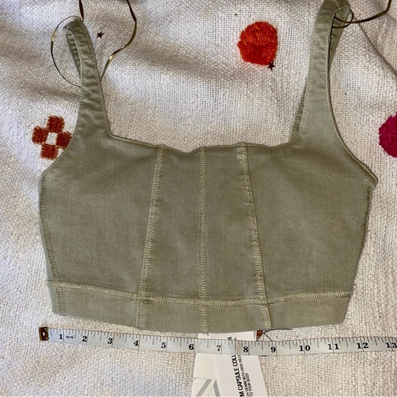 NET ZARA HIGH STRETCH DENIM TOP - Picture 12 of 14